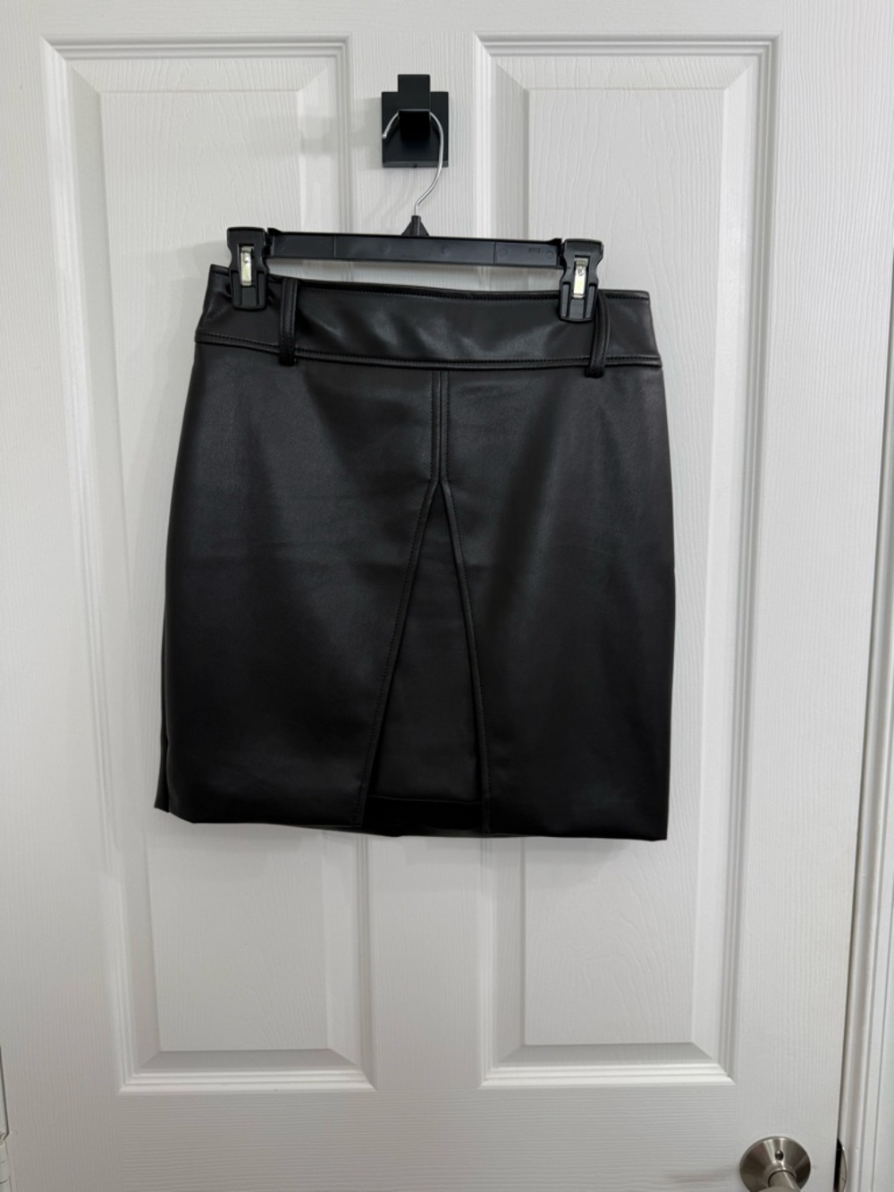 Faux Leather Black Mini Skirt in Like New Condition